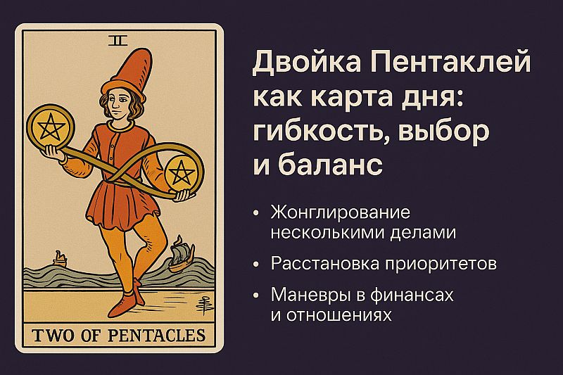 2 пентаклей карта дня: день баланса, гибкости и выбора