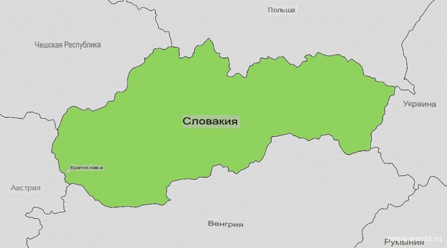 Словакия на карте