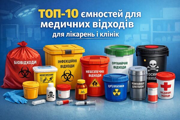 ТОП-10 ємностей для медичних відходів